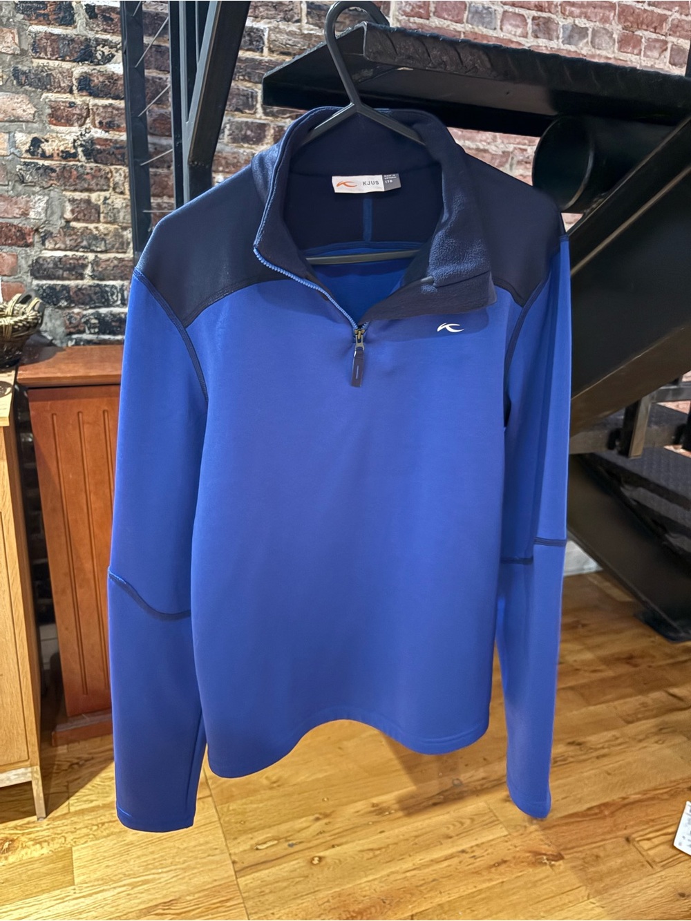 KJUS Men's Blue Quarter-Zip Pullover Jacket